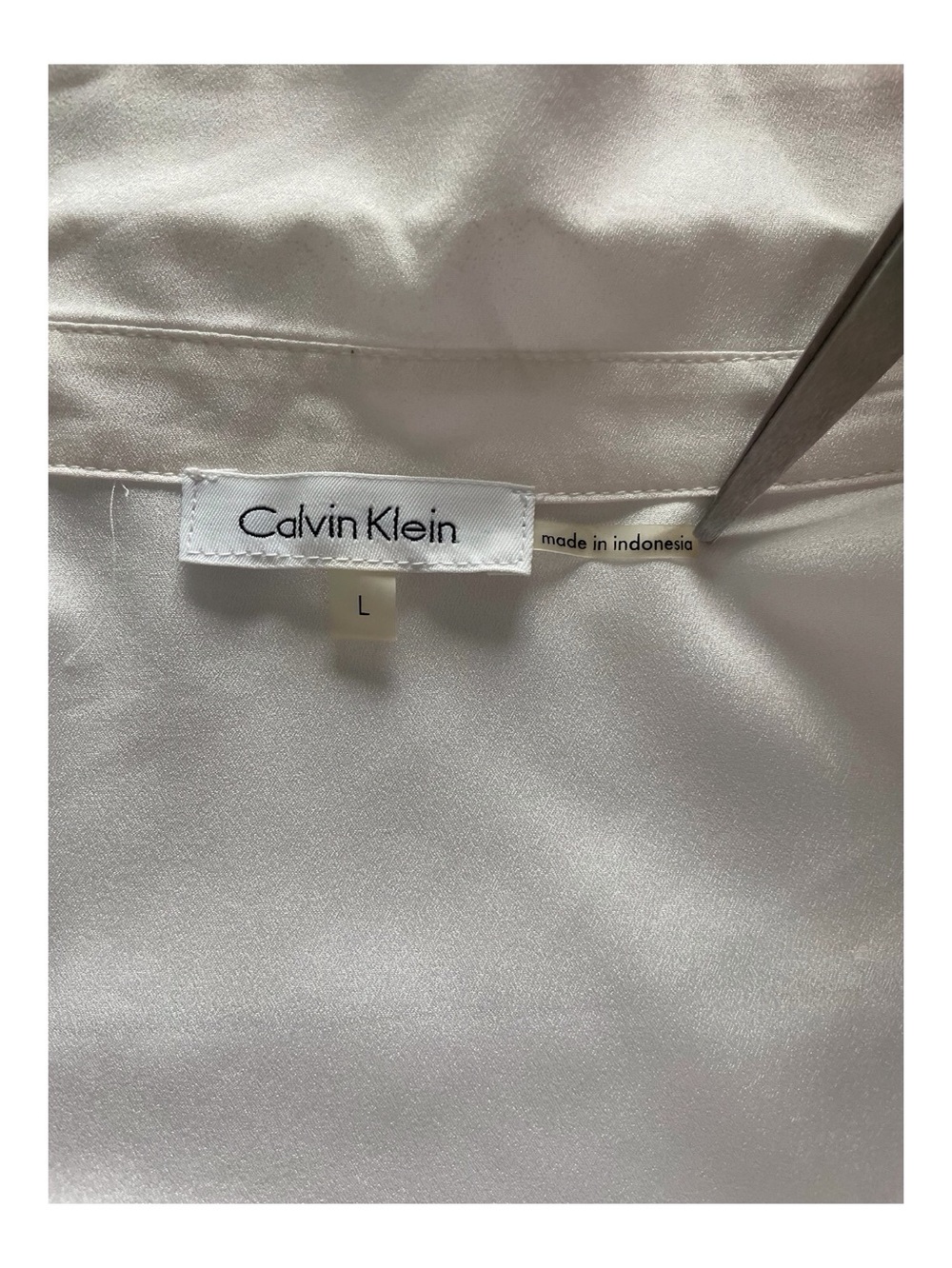 Calvin Klein Women's Ombre Pink White Button Down Shirt,L - Picture 5 of 12
